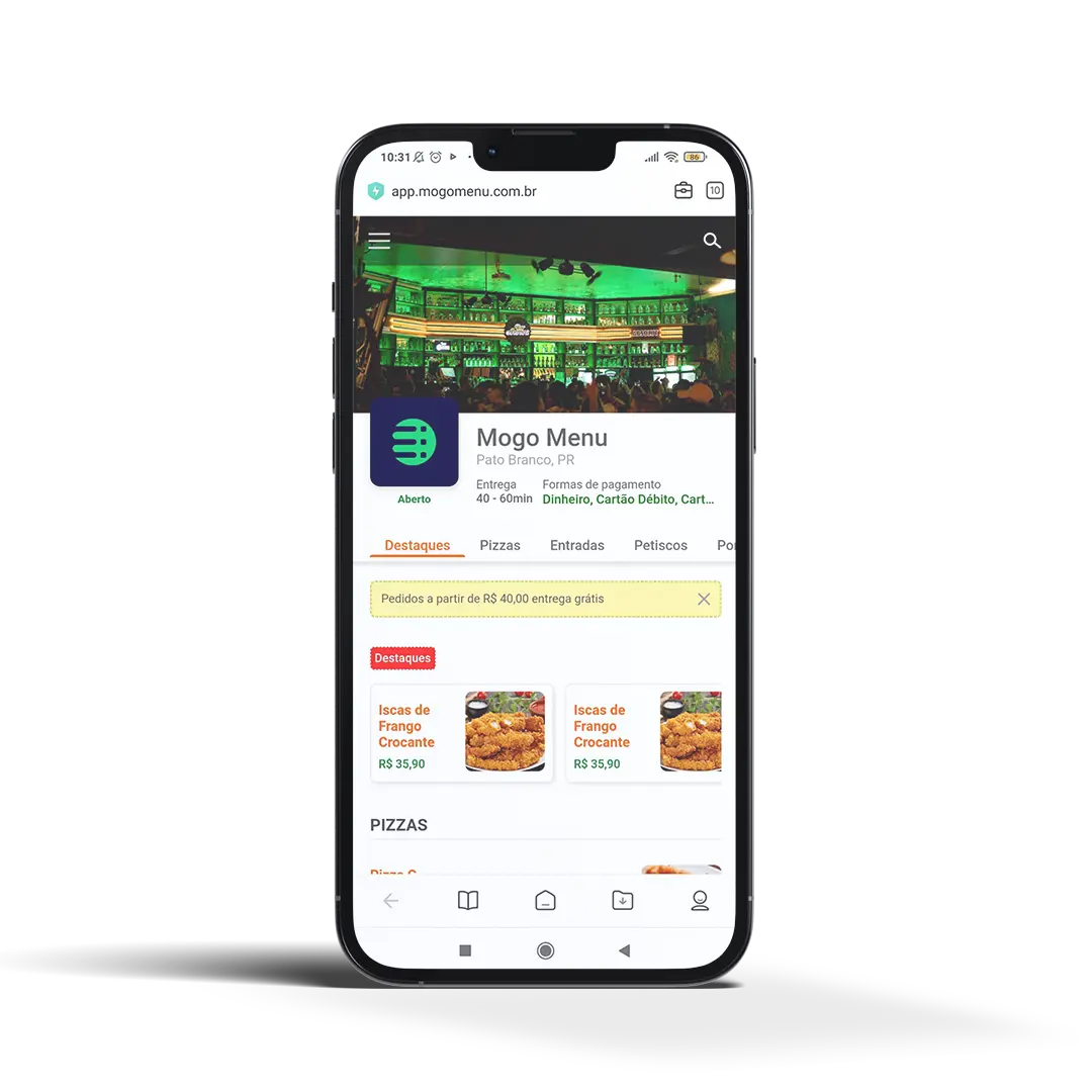 Cardápio digital Delivery